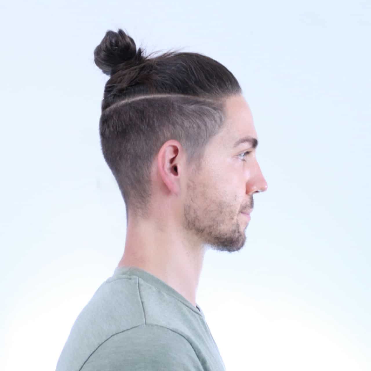 Rounded back high man bun