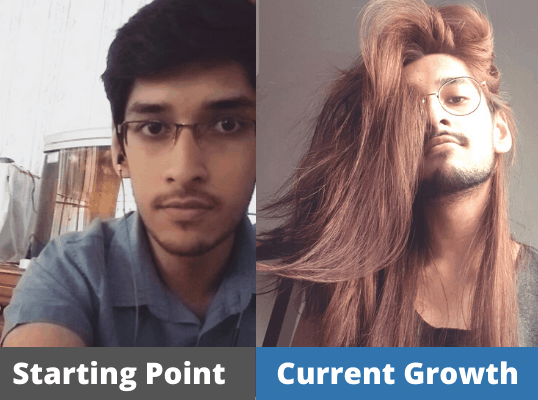 hair growth journey from Moksh